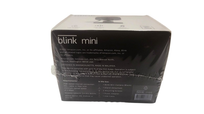 Blink Mini Indoor Plug In HD Smart Security Camera Black BCM00300UB Sealed gallery