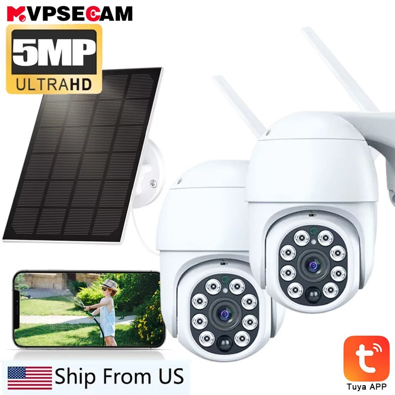 Wifi Solar IP PTZ Camera Outdoor 5MP CCTV Surveillance Security Camera Wireless gallery