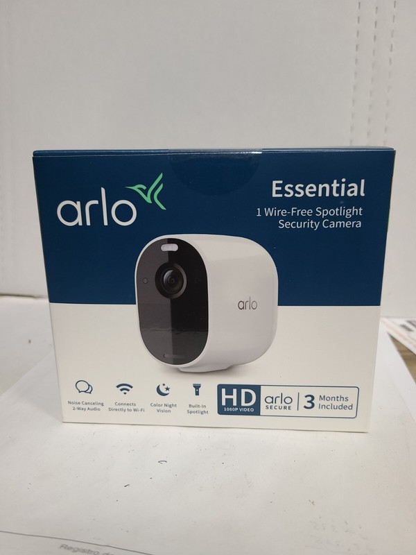 Arlo – Essential Spotlight Camera – Indoor/Outdoor Wire-Free 1080p Security Came