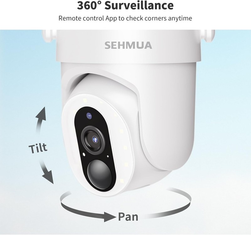 SEHMUA Solar Wireless Security Camera, Outdoor 2K 360° View S40, Camo gallery