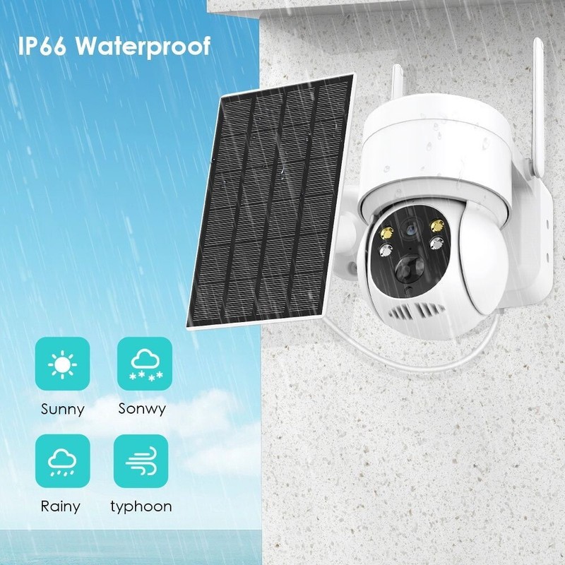Wireless WIFI Solar Panel PTZ IP Camera PIR 1080P Outdoor CCTV Security Camera gallery