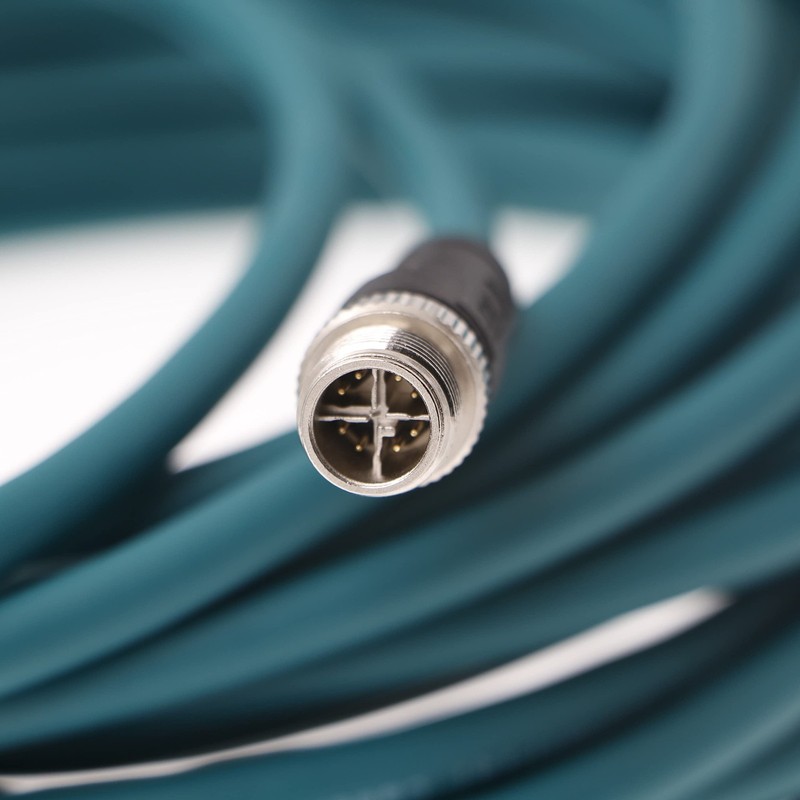M12 8PIN XCode Male To RJ45 Shielded Ethernet Power Cable 3M Connection gallery