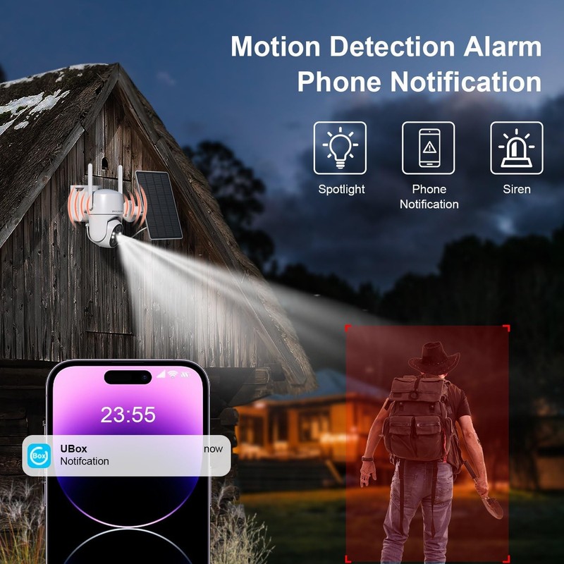 HOSAFE.COM 4G LTE Cellular Security Camera No Internet Needed, 2K Solar White gallery