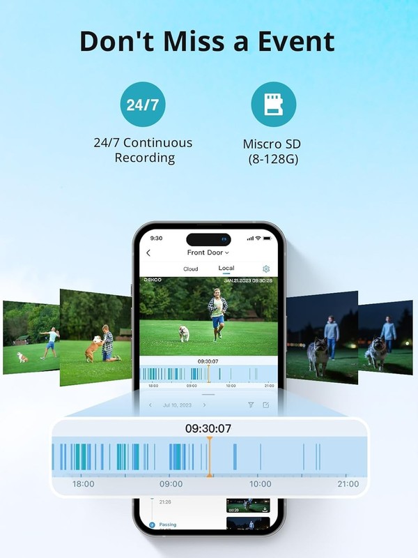 2K WiFi Outdoor Security Camera with Night Vision & AI Human Detection - 1 Pack gallery