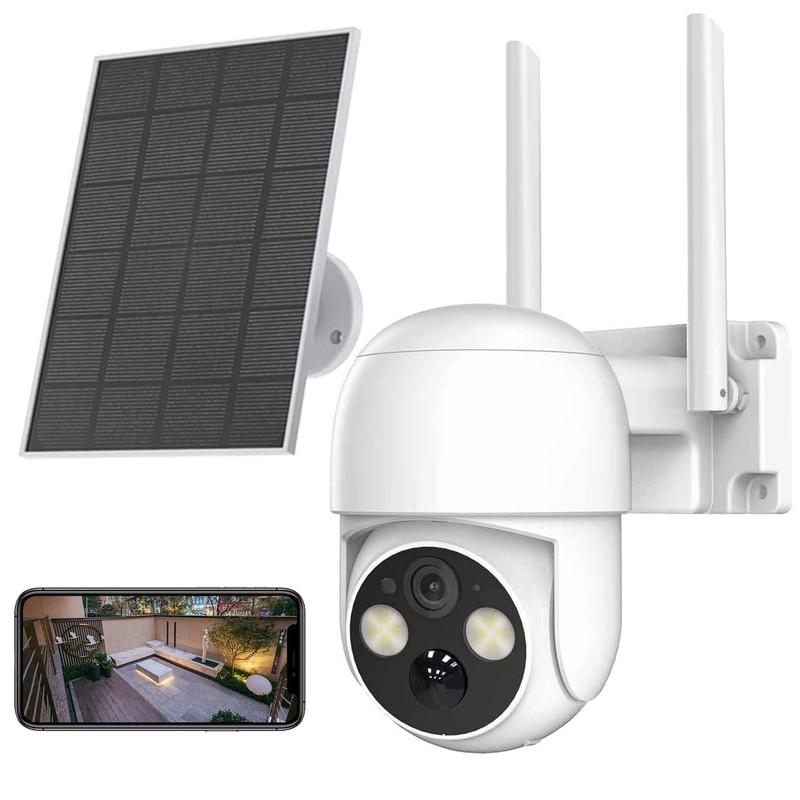 Wireless Solar Battery Camera Outdoor 4MP WiFi Security Camera 360° Pan/Tilt PIR