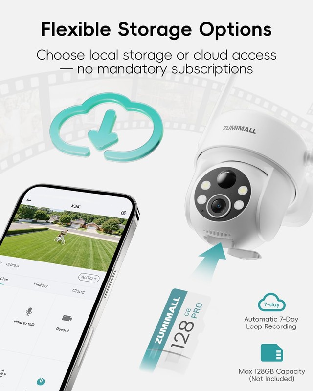 2K Solar Security Cameras Wireless Outdoor, 360° PTZ Camera for Home Security... gallery
