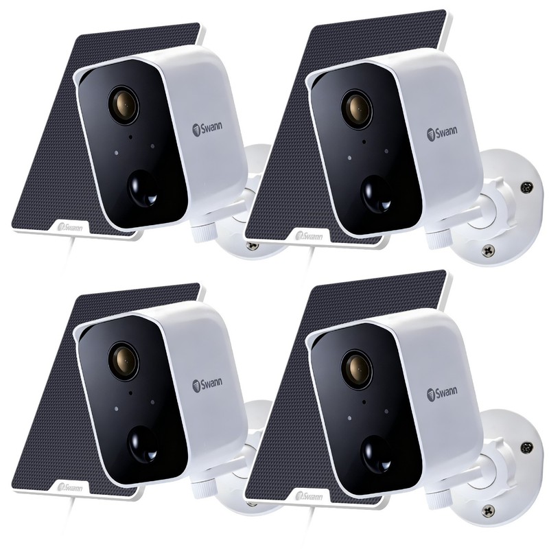 4PCS swann 2MP Wireless 2.4G Wifi Solar Battery Outdoor Audio Security Camera