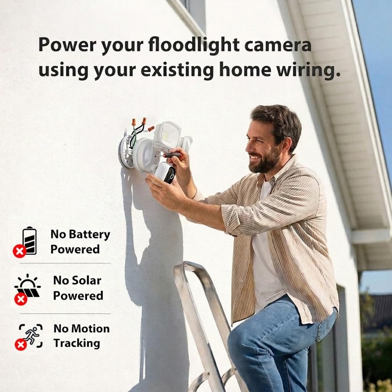 2K Hardwired Flood Light Camera, 3500LM Dual-Head Outdoor Security Camera wit... gallery