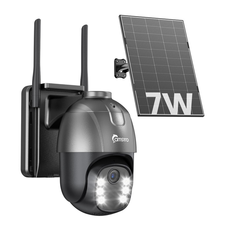 4G LTE Cellular Solar Security Camera with SIM Card AOV 24/7 Recording 360° P…