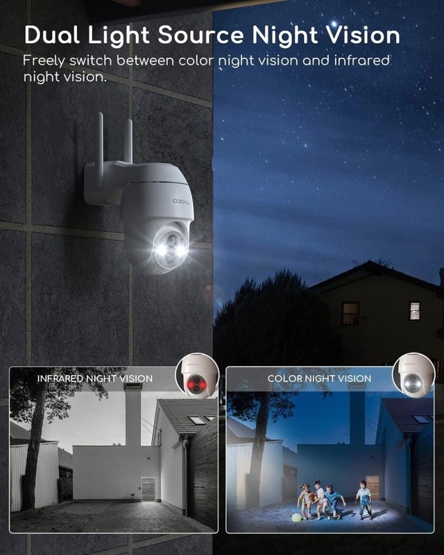 Security Camera with Siren Alarm & Color Night Vision 2K 360° Pan/Tilt IP65 gallery