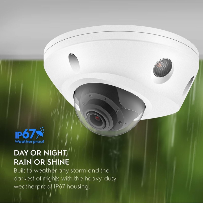 4K 8MP Mini Low Profile Dome PoE IP Indoor 98 Feet Night Vision, 2.8mm Lens 1... gallery