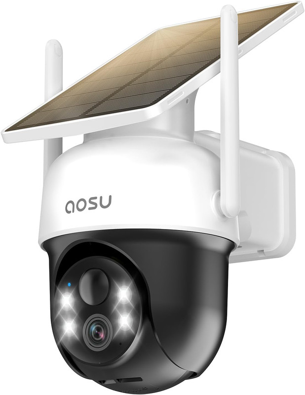 AOSU Solar Camera Security Outdoor – 100% Wire-Free Security Cameras Wireless Ou