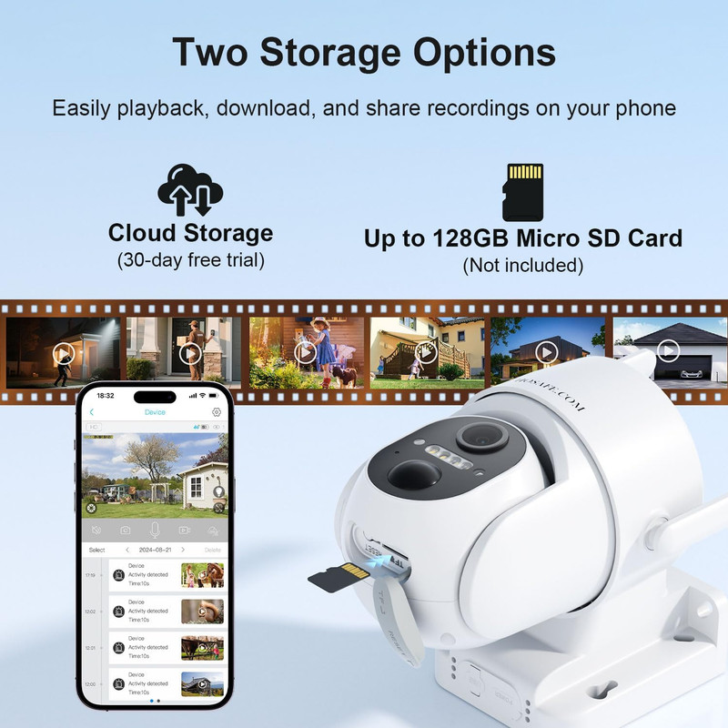 Wireless Solar Security Camera 360° View, 2K Night Vision, AI Detection gallery