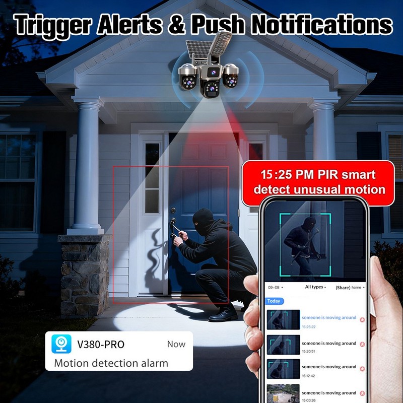 Outdoor Wireless Solar Camera PIR Sensor WiFi Night Vision Surveillance Cam LOT gallery