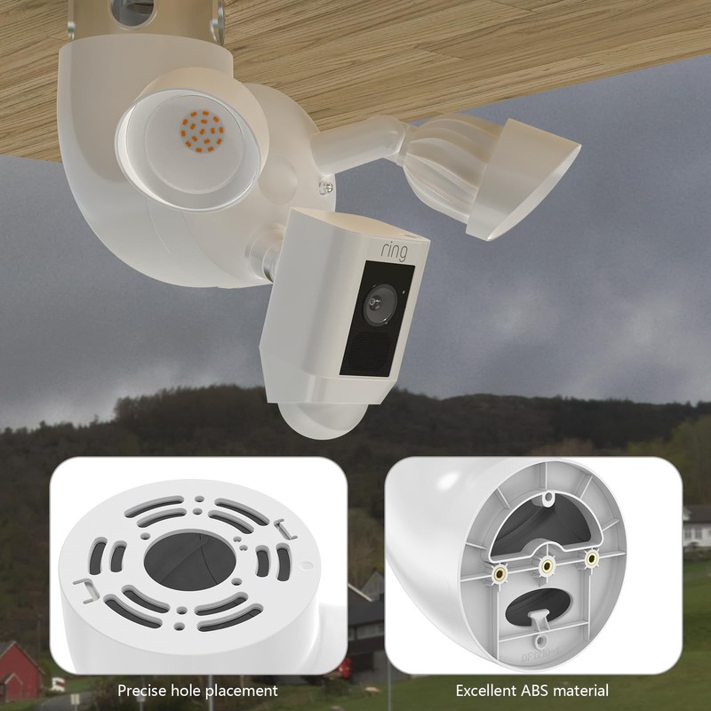 Eave Mount For Floodlight Cameras 90 Degree Soffit Adapter Bracket White Color gallery