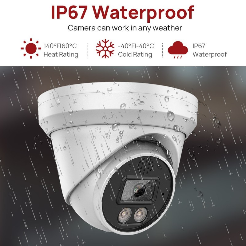 VIKYLIN 4K 8MP Security IP Camera POE Home Outdoor IR30 Speaker+MIC Turret CCTV gallery