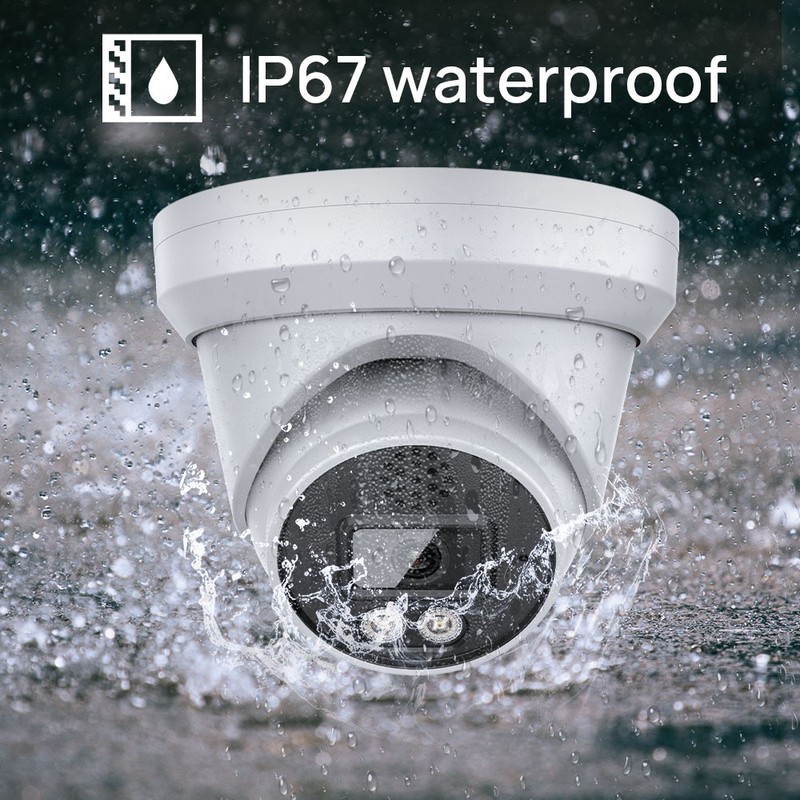 Vikylin 6MP Turret Security IP Camera Two-way Audio PoE Full-color Outdoor IP67 gallery
