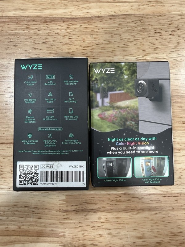Lot Of 2 Wyze Cam v4 2.5K QHD Indoor/Outdoor WiFi Security Camera Wired Black. gallery