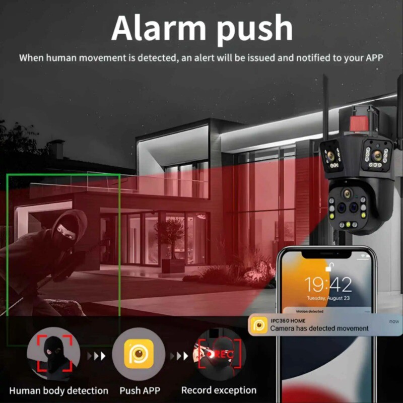 10K 20MP WiFi IP Camera 3 Screens Outdoor 360° Security Ai Tracking CCTV Camera gallery
