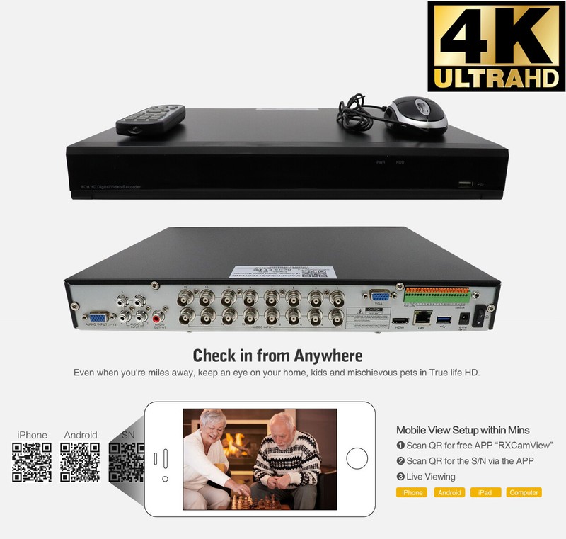 GW 16 Channel DVR 12 8MP CCTV Motorized Zoom 4K Dome Home Security Camera System gallery
