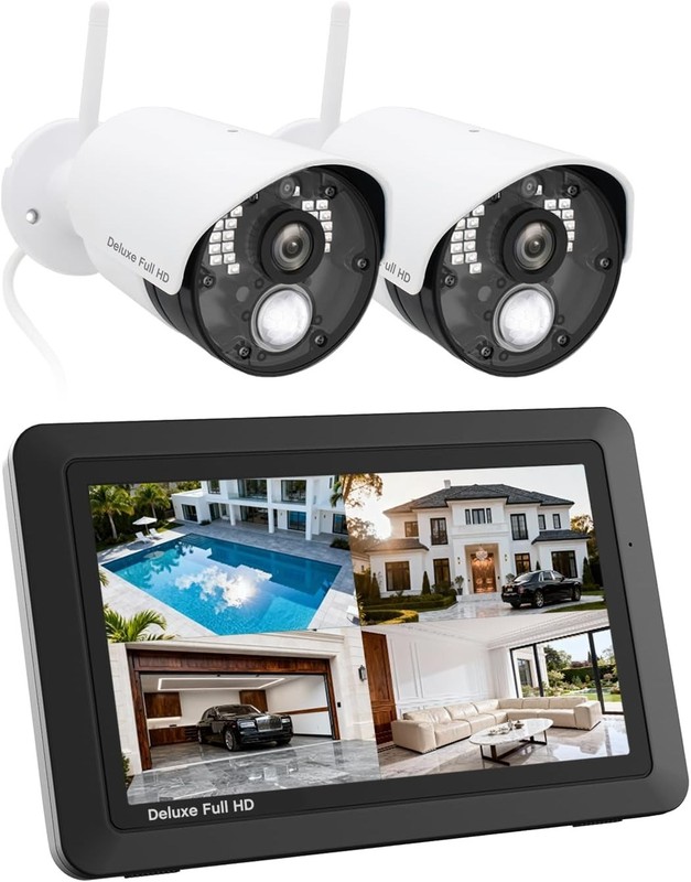 Deluxe Wireless 2-Camera Security System - 7 inch Touchscreen with Night Vision gallery