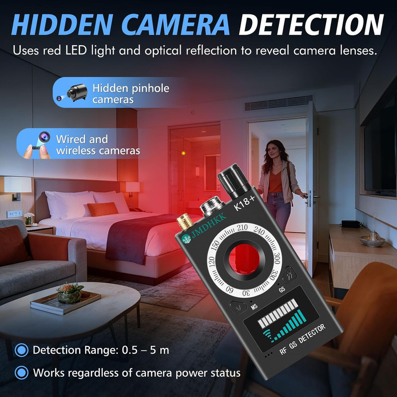 K18+ Hidden Camera Detector, Spy Camera Finder, Bug Detector, Magnetic Field Det gallery