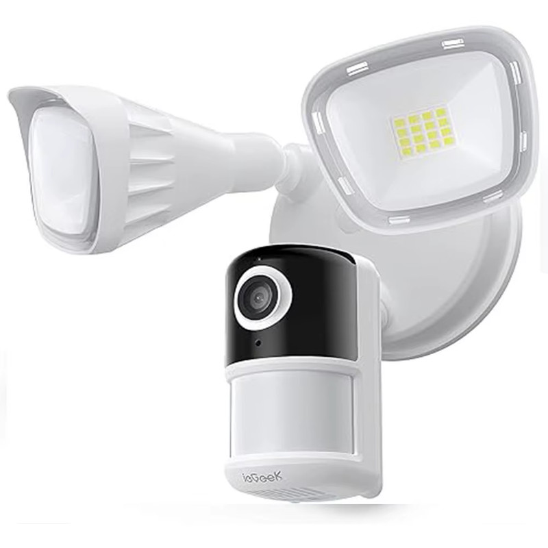 2K Wired Floodlight Security Camera, Outdoor with Motion Sensor Cam,Color Night