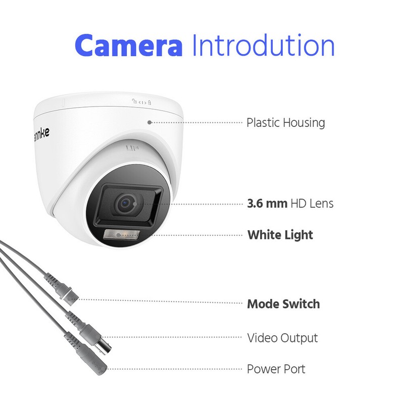 ANNKE 4x HD 1080P Video CCTV Security Camera 2MP Outdoor AI Color Night Vision gallery