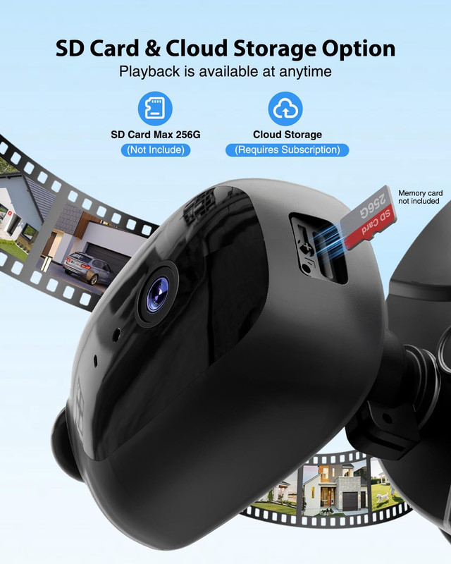 Floodlight Security Camera 6500LM 2K HD Outdoor WiFi Color Night 2Way gallery