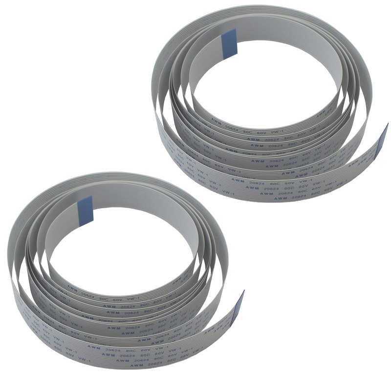 2 Pack Long Flex Ribbon Cable For Raspberry Pi Camera White 2m 6.56ft Cord