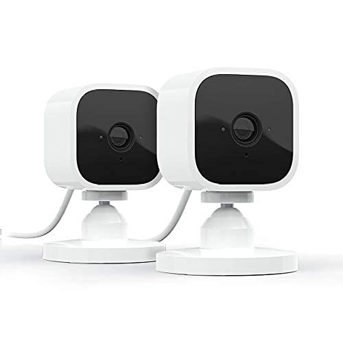Blink Mini – Compact Indoor Plug-In Smart Security Camera 2 Pack – White