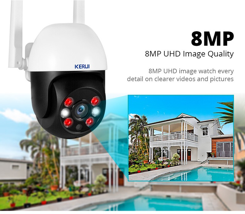 KERUI 5MP 8MP Cam Wireless Outdoor Smart WiFi Tuya APP IP Camera Home Security gallery