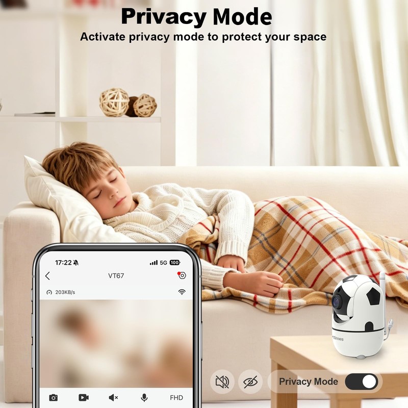 1080P Pan/Tilt Indoor Camera Wireless, WiFi Cameras for Home Security with Mo... gallery