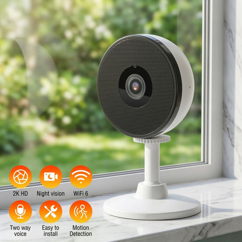 NEW 5G 2K Indoor Security Cameras AI Voice Change for 2-Way Talk Home