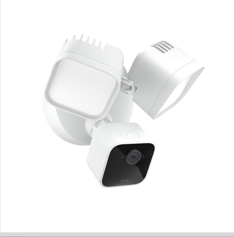 Blink Wired Floodlight Camera Hardwired Outdoor White Two-Way Audio Motion gallery