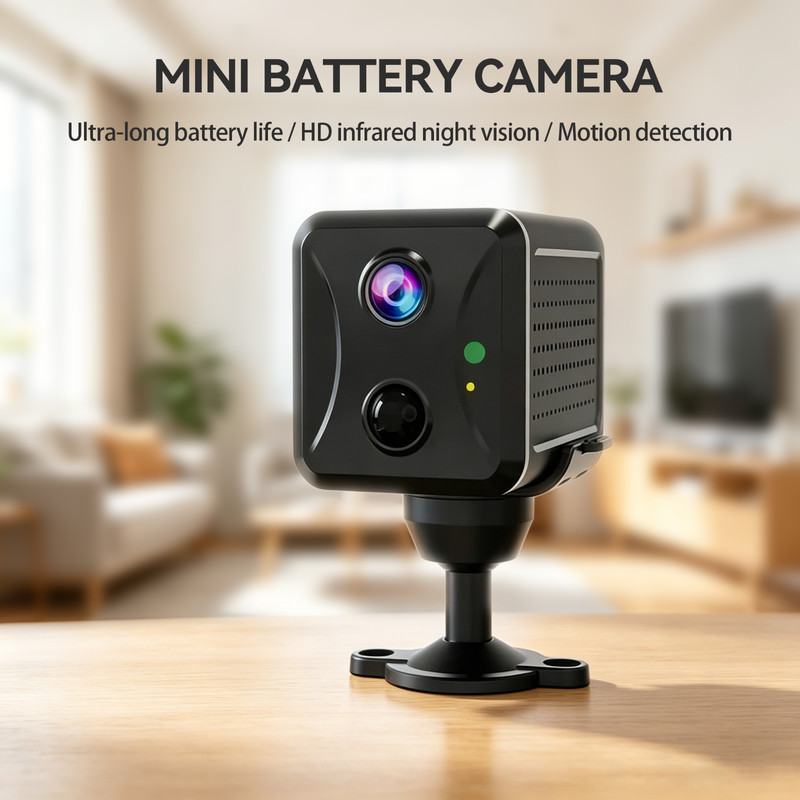 3MP Mini Security Camera Support 4G SIM Card or WiFi Network