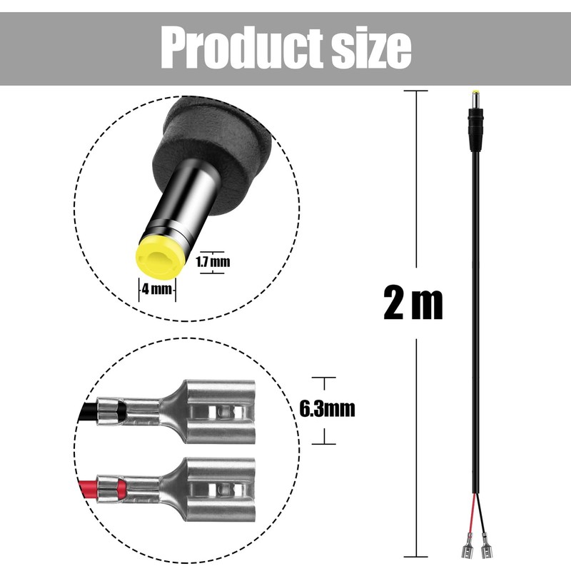 2 PCS Trail Power Cord,4.0x1.7mm DC External Power Cable with Tactacam Reveal... gallery