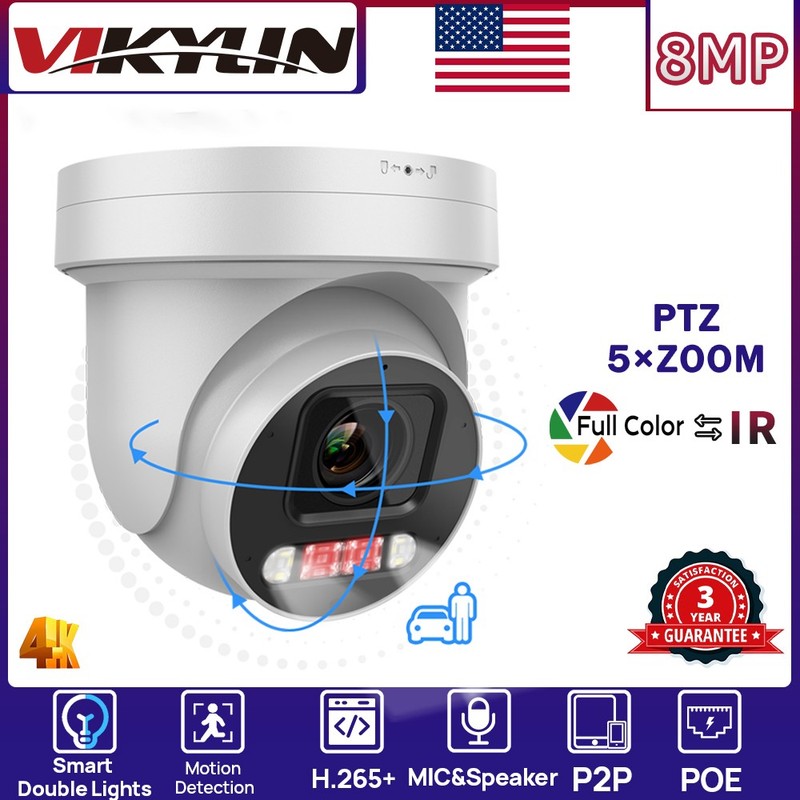 VIKYLIN Color+IR 5×Zoom POE 8MP Network PTZ Camera Onvif no subscription viewer gallery