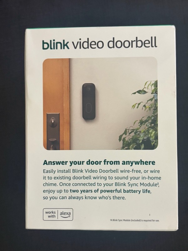 Blink Video Doorbell with Sync Module Core and Batter (2 Year Battery), Black gallery