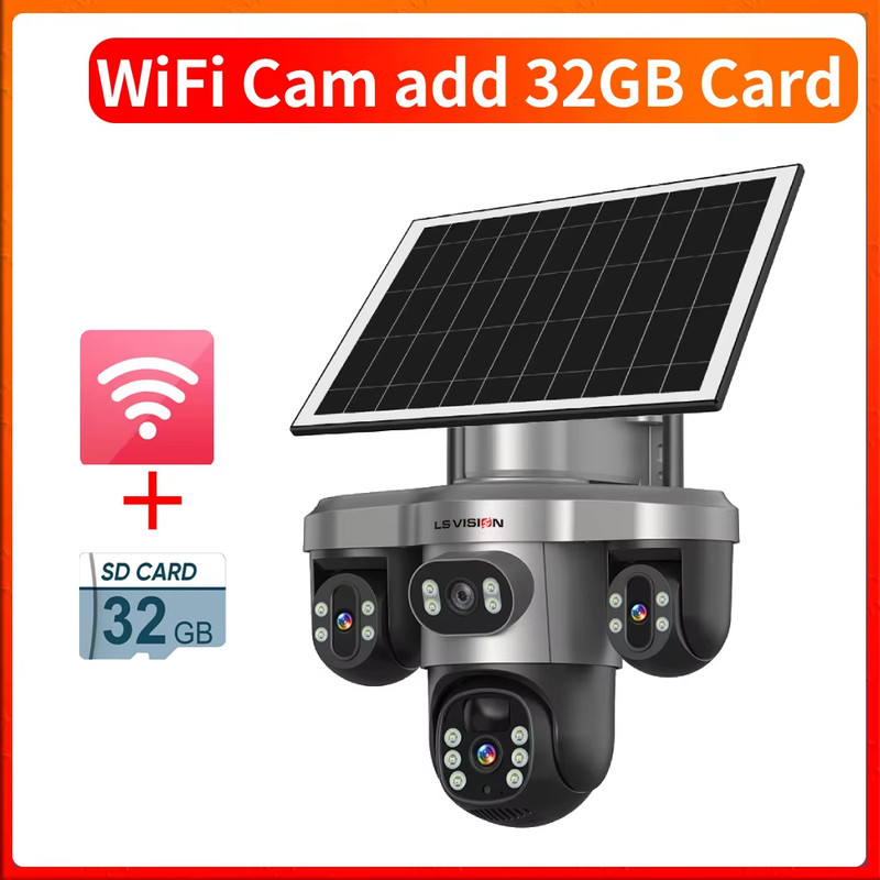 15MP 4G/WiFi Solar Camera Three Screens 10X Zoom Outdoor Surveillance Cameras Se gallery