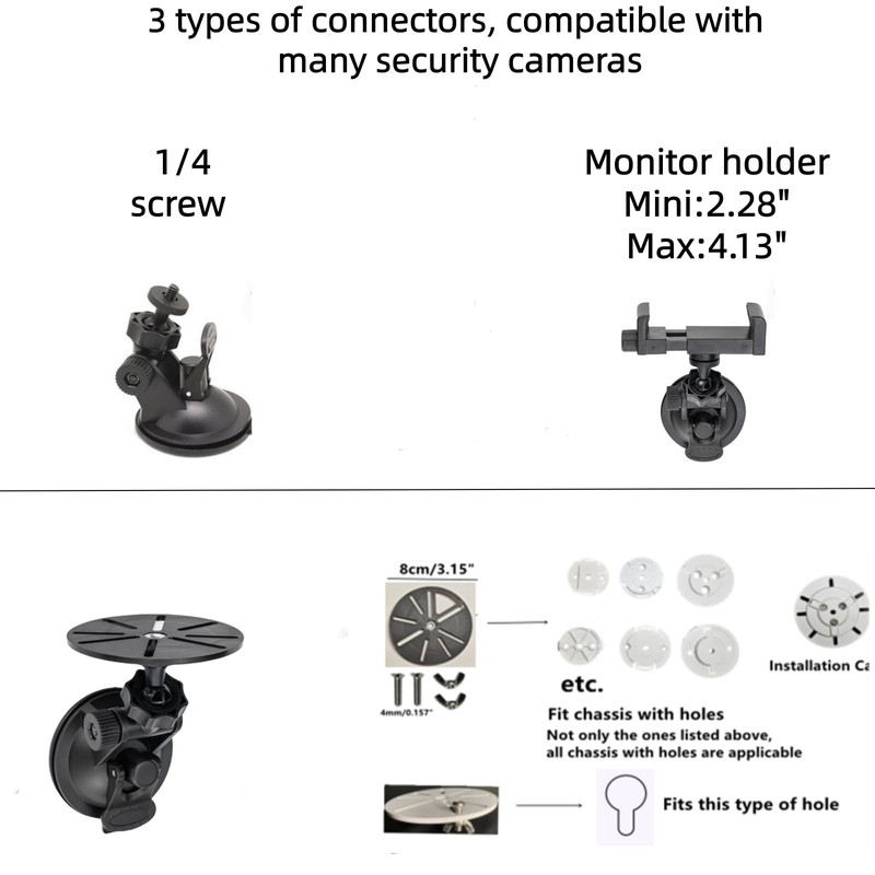 Window Mount for Security Camera,Rotating Suction Mount Bracket,Compatible wi... gallery