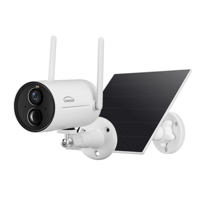 Smart WiFi Bullet Security Camera with Solar Panel, 2 Way Audio, IP65, Anti-Thef