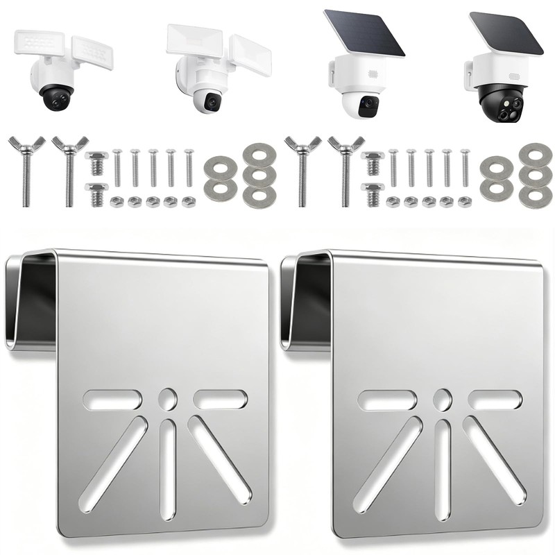 2Pcs Gutter Mount Bracket with EU-fy SoloCam S340/S330/E30, Stainless Steel M…