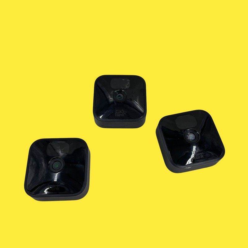 FOR PARTS Lot of 3 Blink BCM00400U Black Security Cameras Indoor/Outdoor #3060