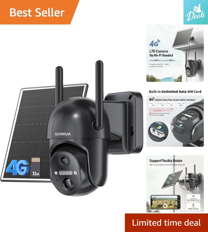 Solar 4G LTE Security Camera with 2K Color Night Vision for Any Environment