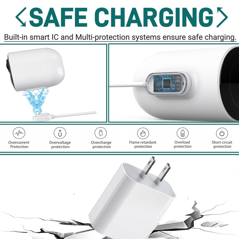 10FT Arlo Camera Charger 2 Pack - Compatible with Pro 5S, Ultra, Go 2, Weather R gallery