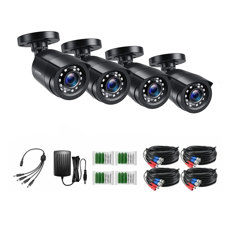 ZOSI 4X1080P HD Security Surveillance CCTV Outdoor Cameras 24/7 Recording gallery