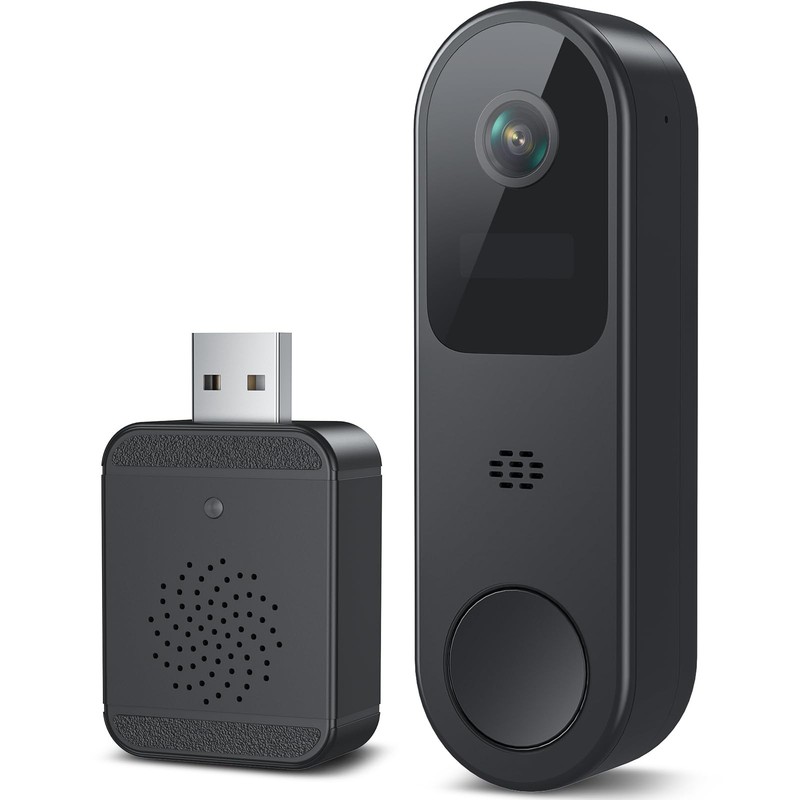 2K HD Wireless Doorbell Camera with Night Vision and Two-Way Talk