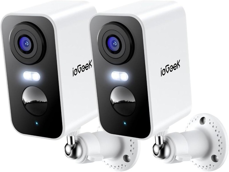 ieGeek Wireless Outdoor Security Camera 2-Pack 2K with AI Detection & Spotlight