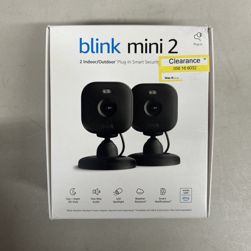 Blink Mini 2 1080p Wi-Fi Indoor Security Camera – Black, Pack of 2 , Newest Gen.